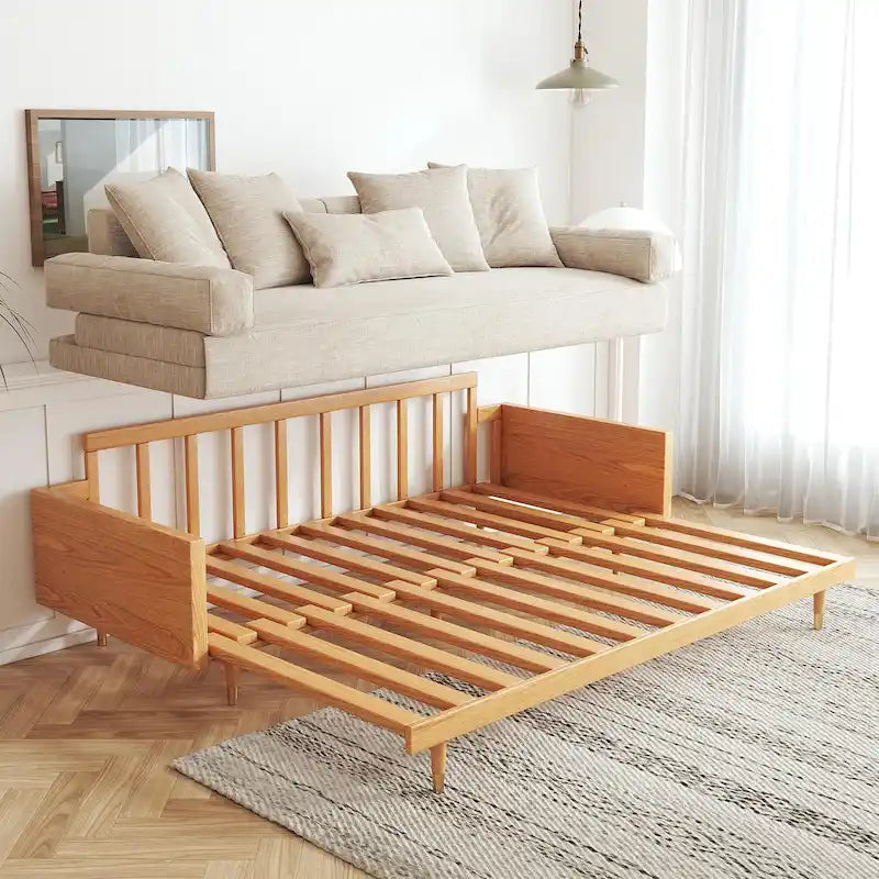 Canapé-lit extensible moderne en bois massif