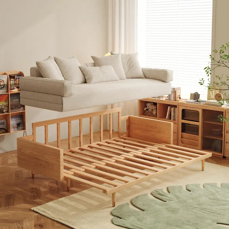 Canapé-lit extensible moderne en bois massif
