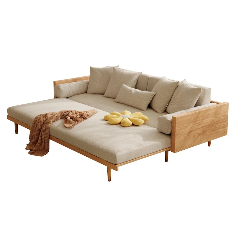 Canapé-lit extensible moderne en bois massif
