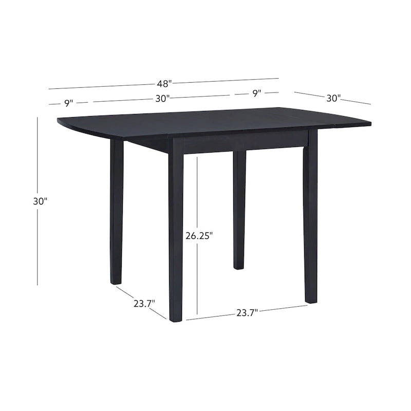 Table à manger carrée pliante en bois massif