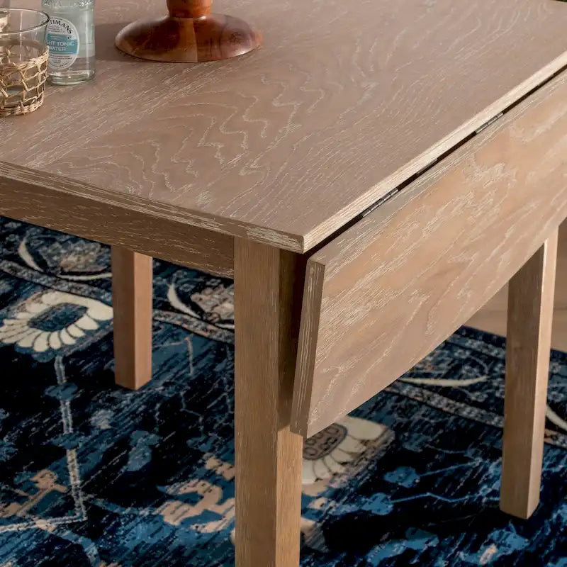 Table à manger carrée pliante en bois massif