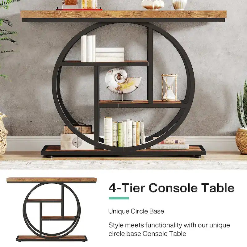 Console d'entrée, table de canapé à quatre niveaux de style industriel