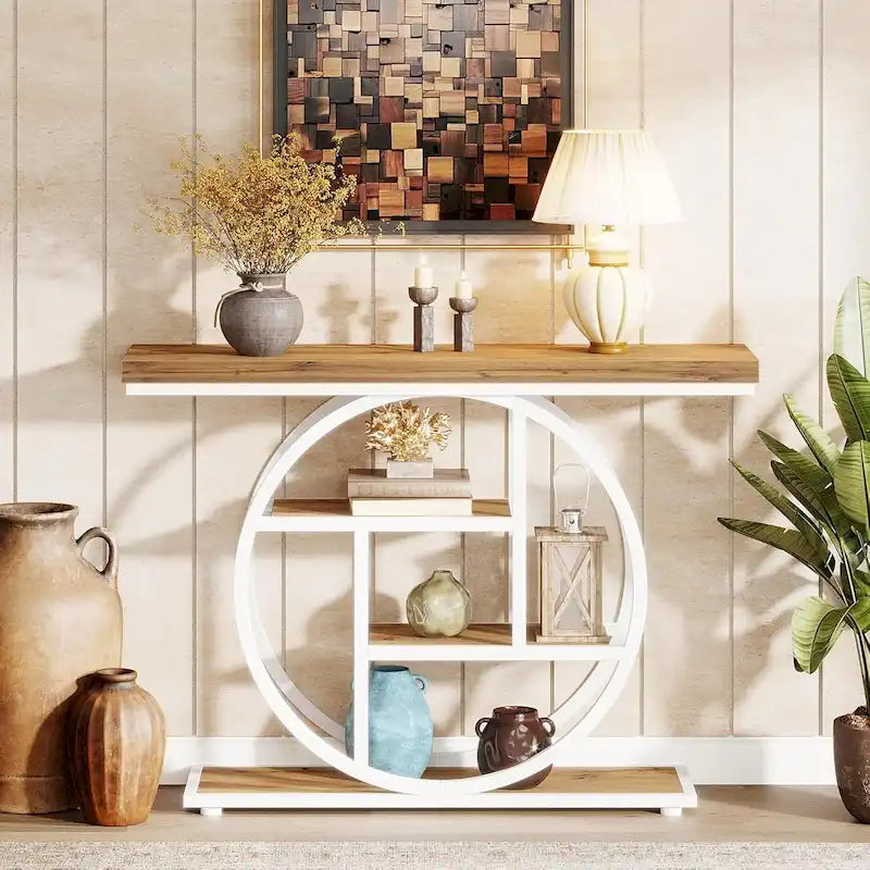 Console d'entrée, table de canapé à quatre niveaux de style industriel