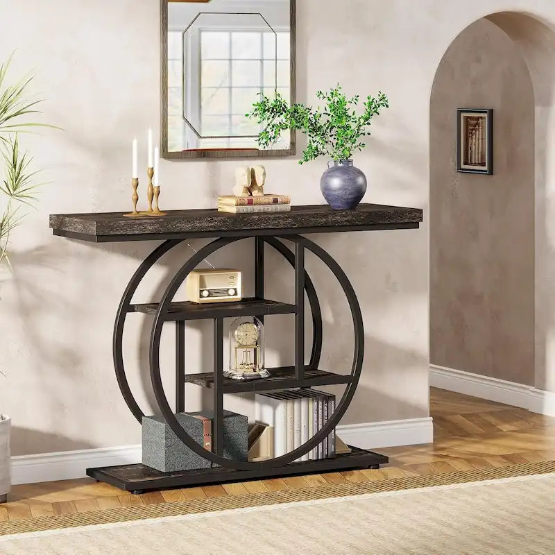 Console d'entrée, table de canapé à quatre niveaux de style industriel