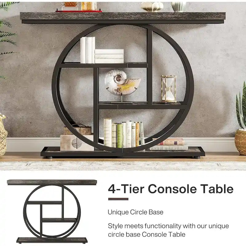 Console d'entrée, table de canapé à quatre niveaux de style industriel
