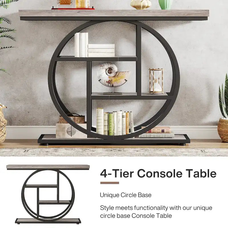 Console d'entrée, table de canapé à quatre niveaux de style industriel