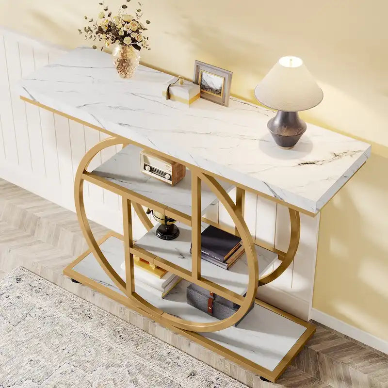 Console d'entrée, table de canapé à quatre niveaux de style industriel
