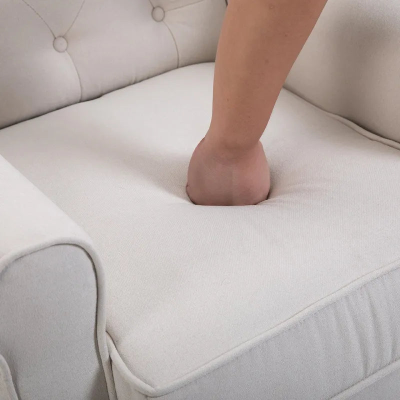 Chaise capitonnée à pieds en bois