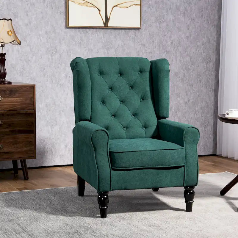Chaise capitonnée à pieds en bois
