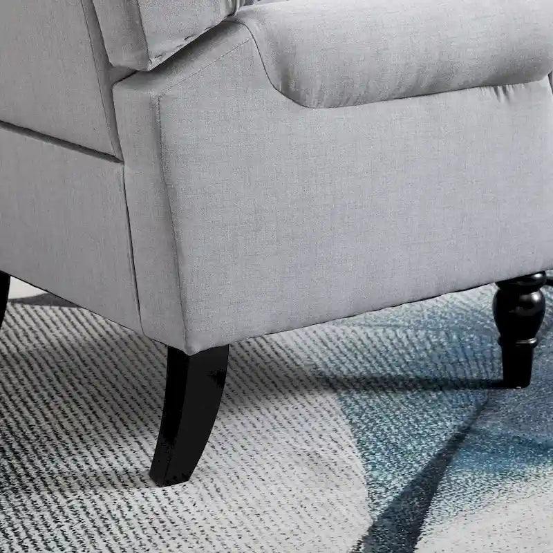Chaise capitonnée à pieds en bois