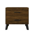 Table de chevet classique en bois à deux tiroirs