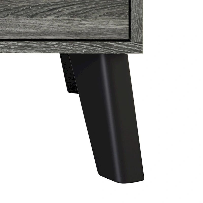 Table de chevet classique en bois à deux tiroirs