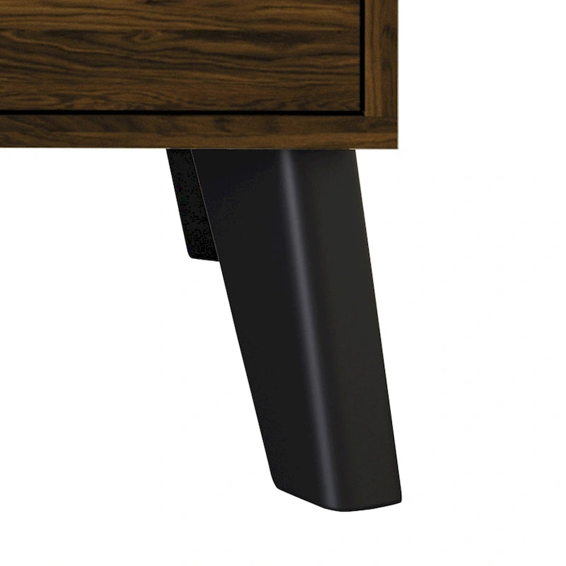 Table de chevet classique en bois à deux tiroirs