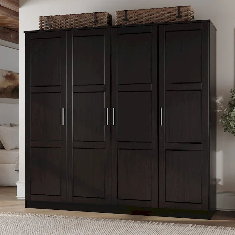 Matériau en bois massif, avec portes en bois massif ou portes miroir au choix.