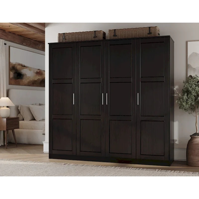 Matériau en bois massif, avec portes en bois massif ou portes miroir au choix.