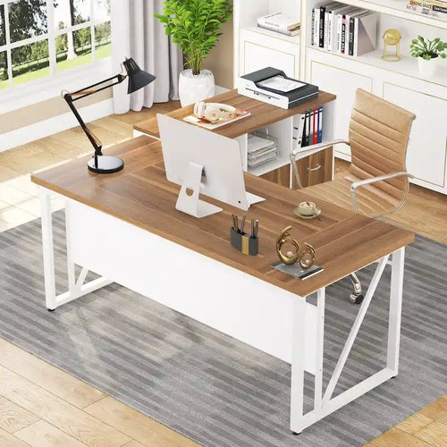 Bureau d'ordinateur en L de 63 pouces