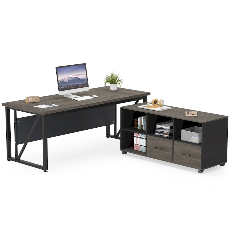 Bureau d'ordinateur en L de 63 pouces