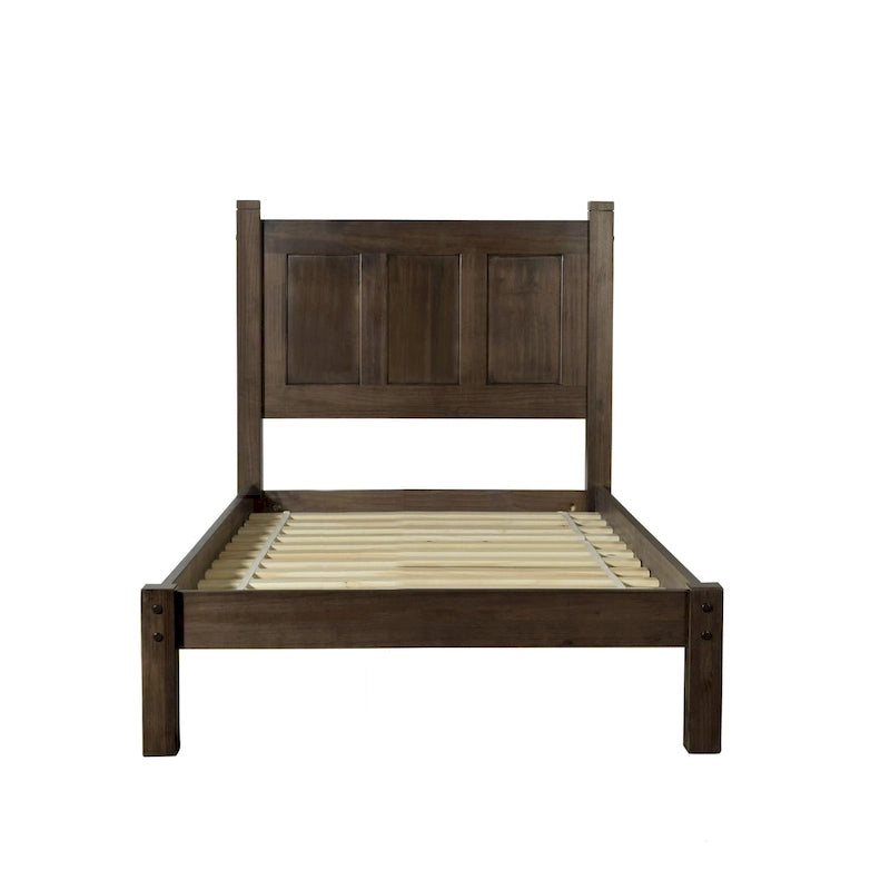 Meubles en bois texturé, lit plateforme en bois massif