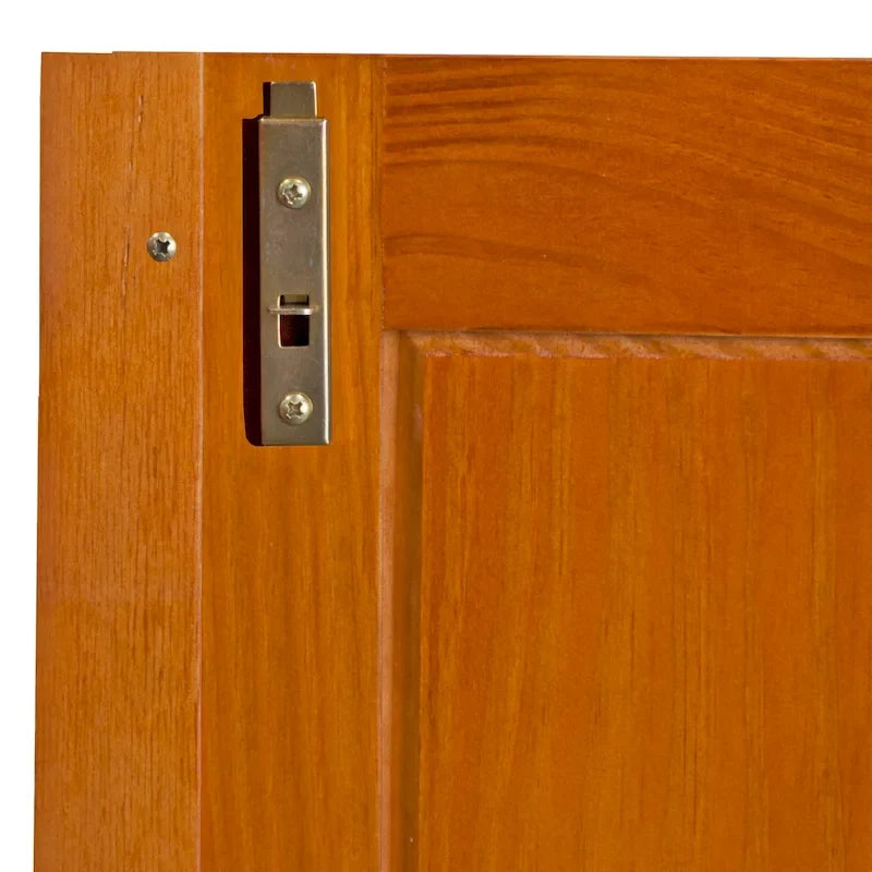 Armoire quatre portes en bois massif, avec poignées en métal ou en bois