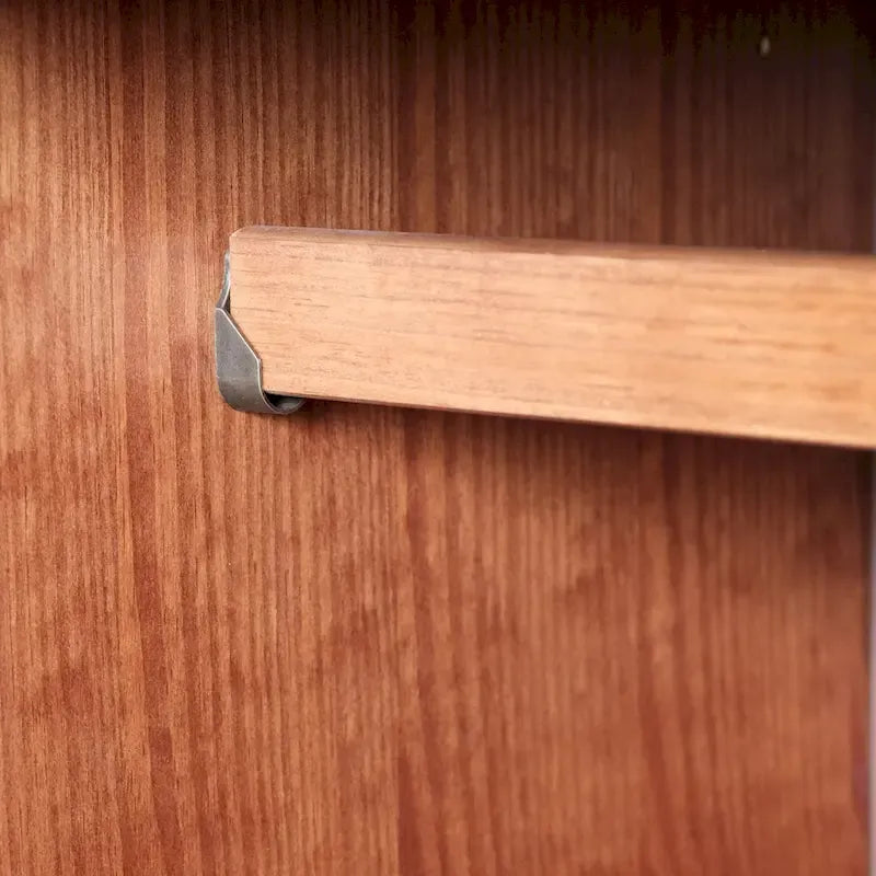 Armoire quatre portes en bois massif, avec poignées en métal ou en bois