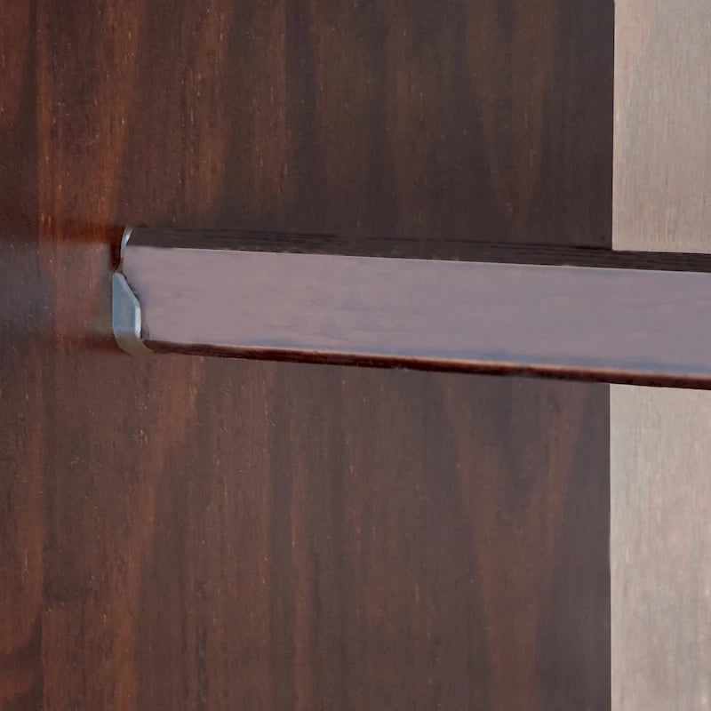 Armoire quatre portes en bois massif, avec poignées en métal ou en bois
