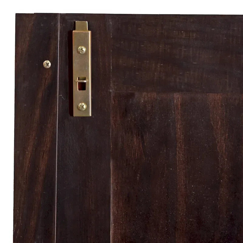Armoire quatre portes en bois massif, avec poignées en métal ou en bois