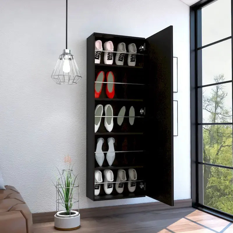 Meuble à chaussures mural avec miroir