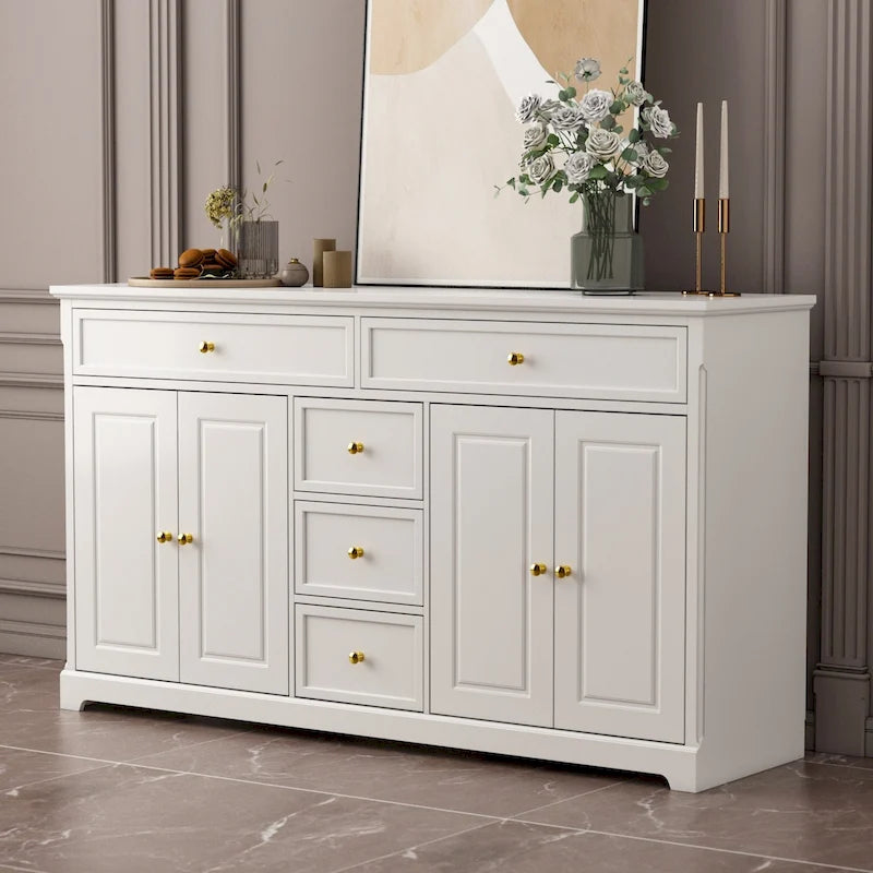 59.1 Sideboard Buffet White Mid-Century Modern Contemporary Lacquered