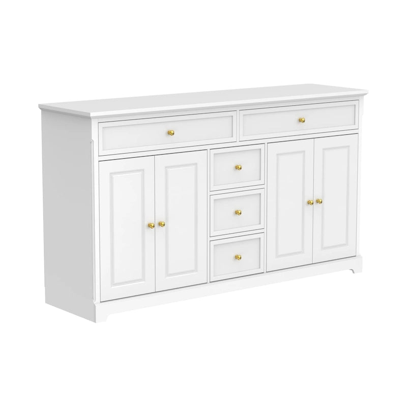 59.1 Buffet bahut blanc style mid-century moderne laqué