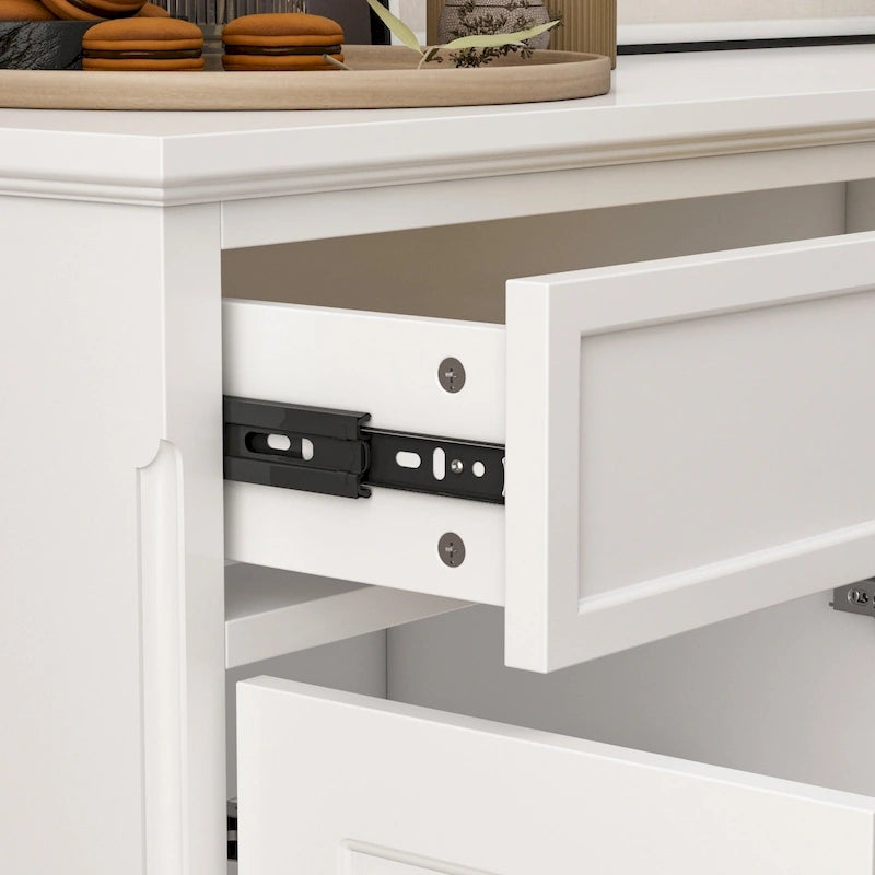 59.1 Buffet bahut blanc style mid-century moderne laqué