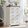 Commode de style rustique à cinq tiroirs, commode en bois