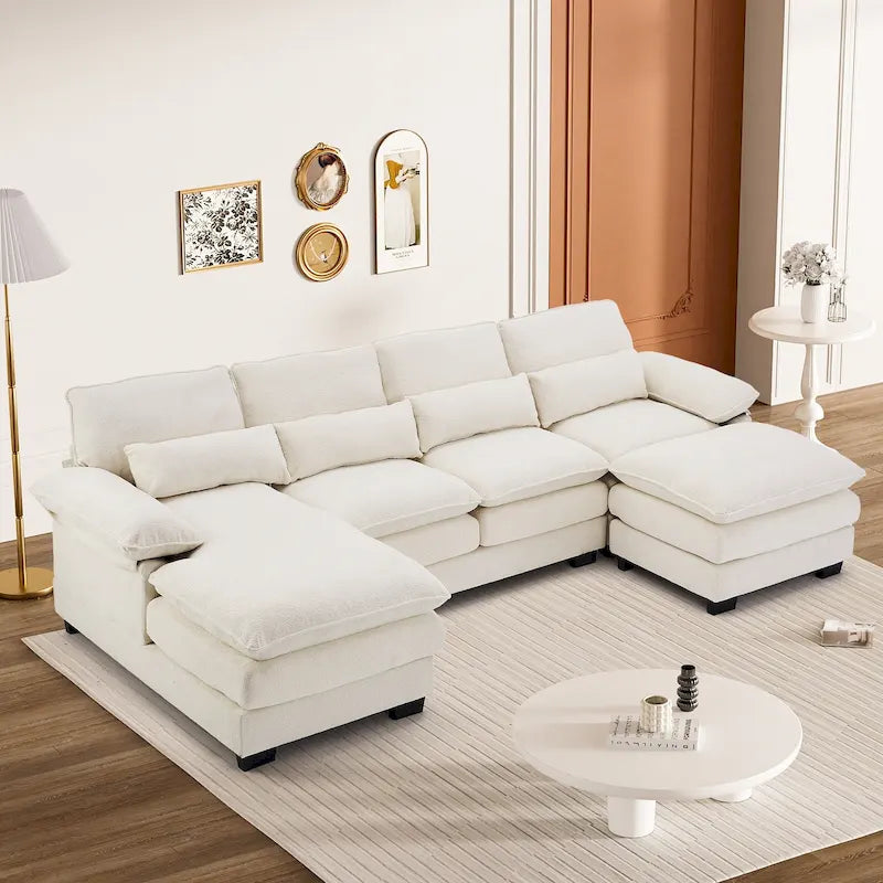 Canapé modulaire en U en tissu doux