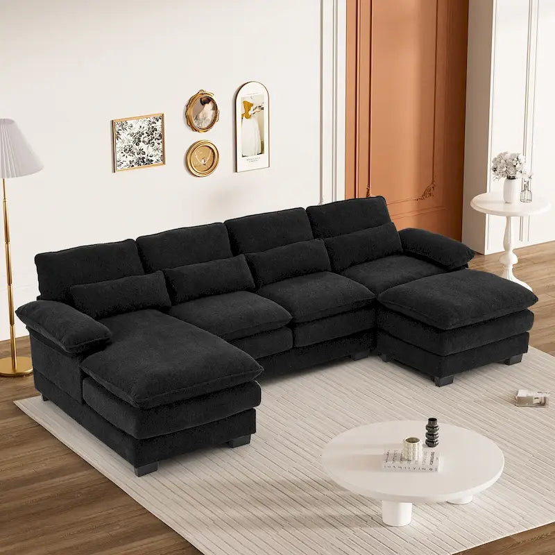 Canapé modulaire en U en tissu doux