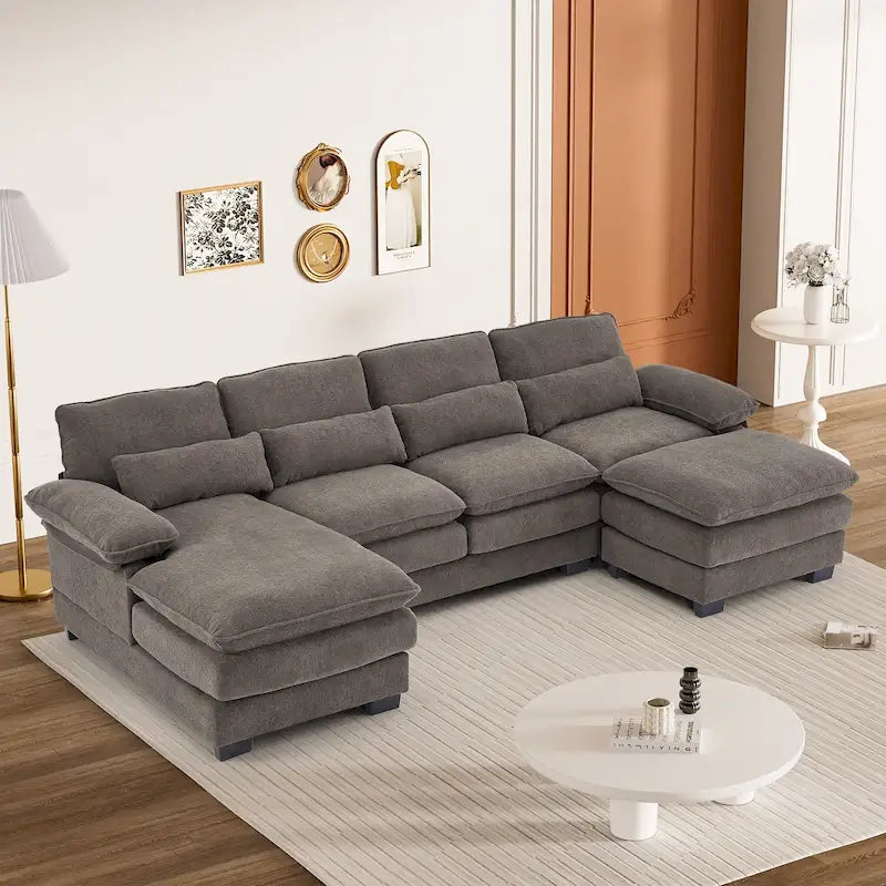 Canapé modulaire en U en tissu doux