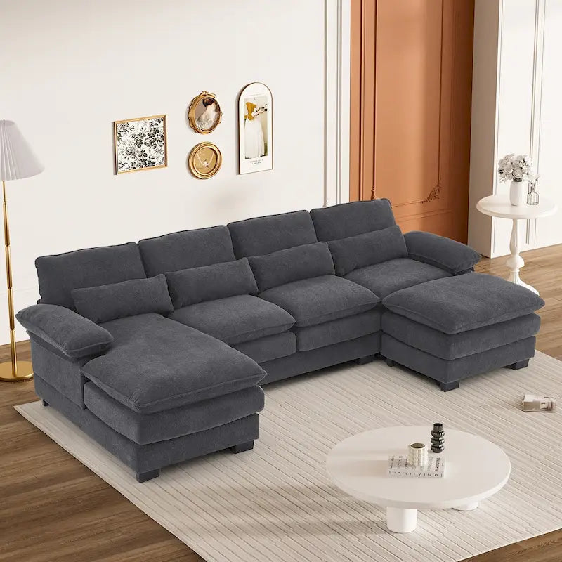 Canapé modulaire en U en tissu doux
