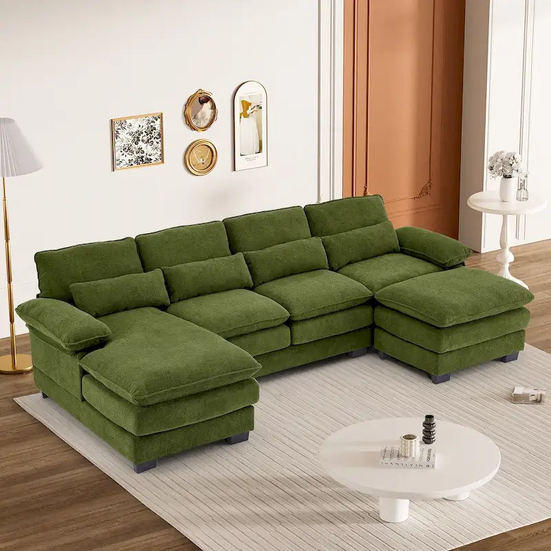 Canapé modulaire en U en tissu doux