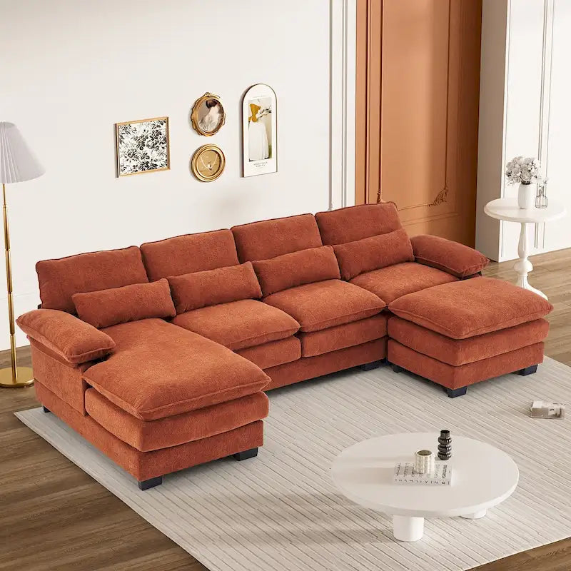 Canapé modulaire en U en tissu doux