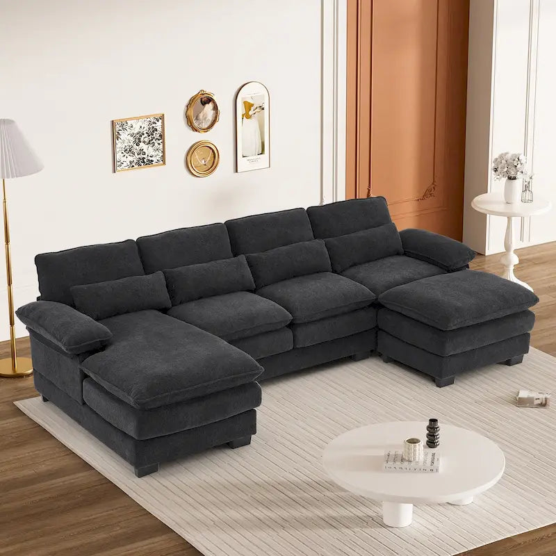 Canapé modulaire en U en tissu doux