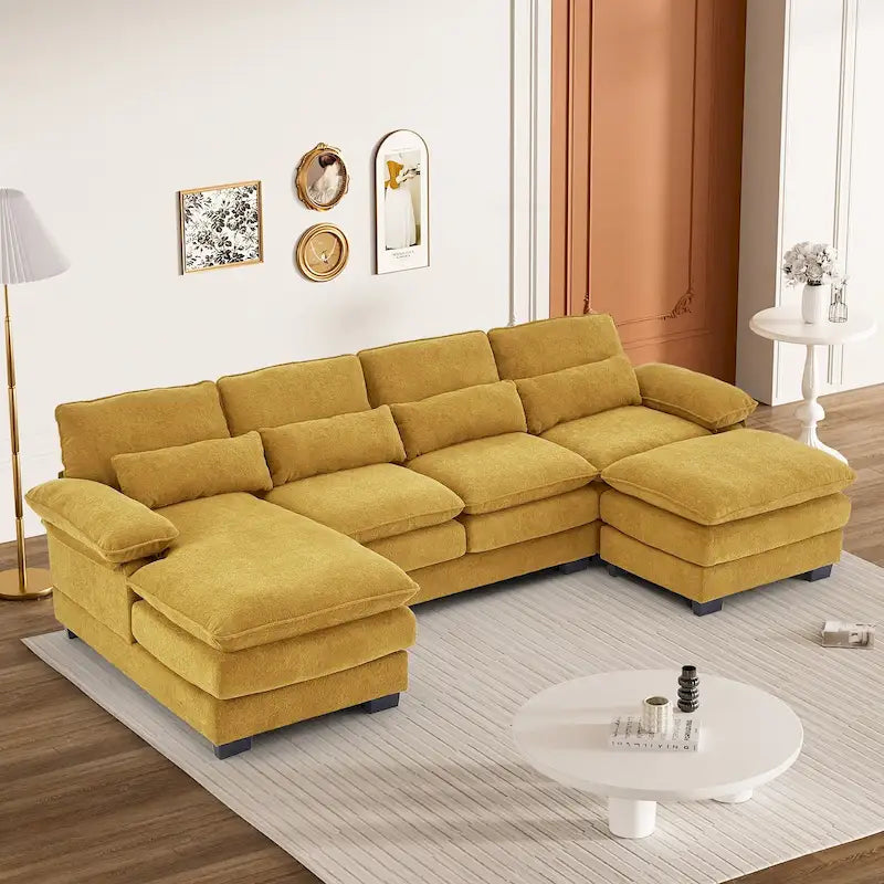 Canapé modulaire en U en tissu doux