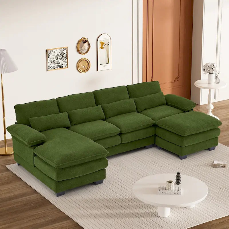 Canapé modulaire en U en tissu doux