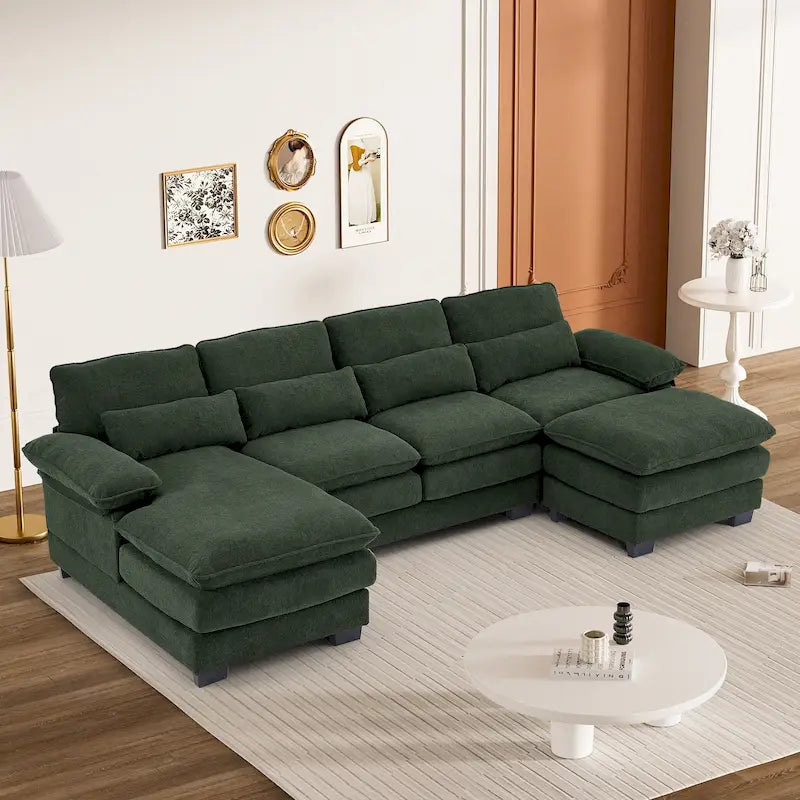 Canapé modulaire en U en tissu doux