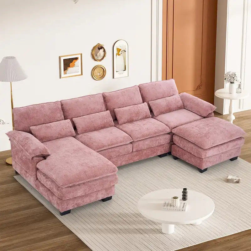 Canapé modulaire en U en tissu doux