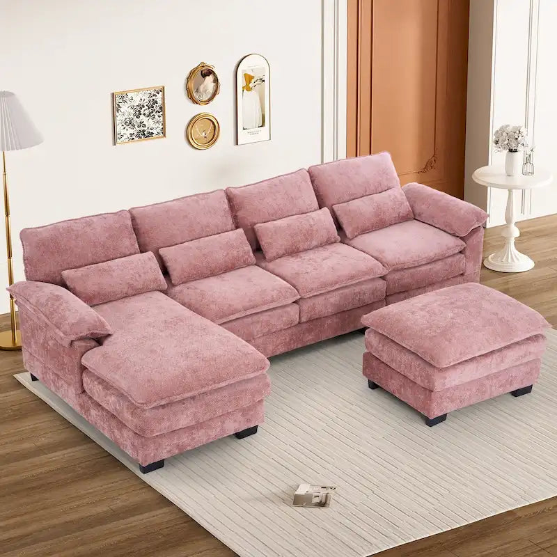 Canapé modulaire en U en tissu doux