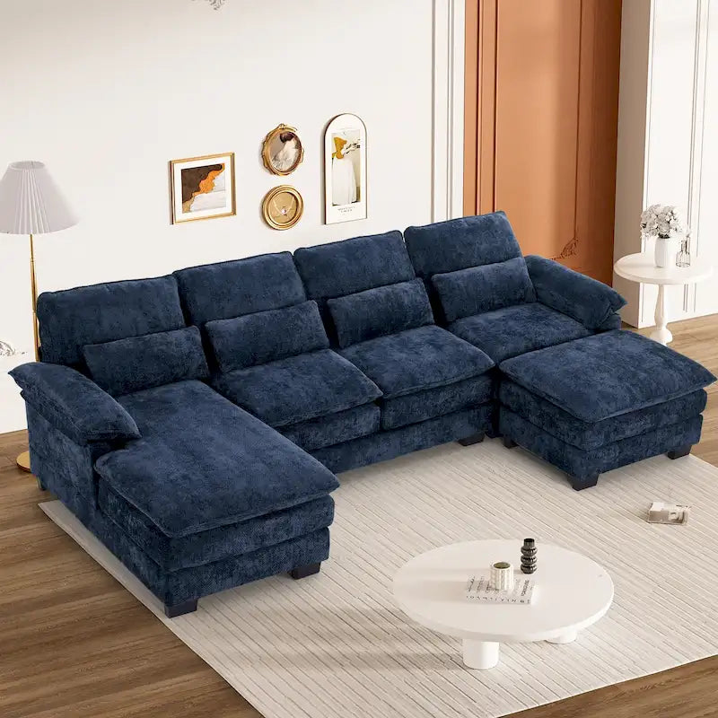 Canapé modulaire en U en tissu doux