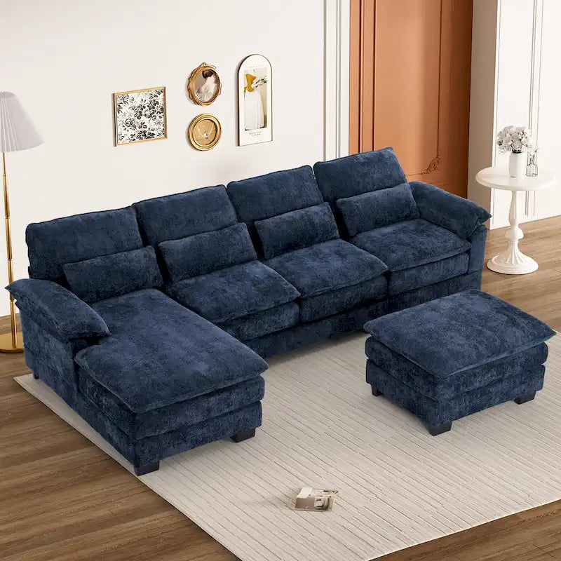 Canapé modulaire en U en tissu doux