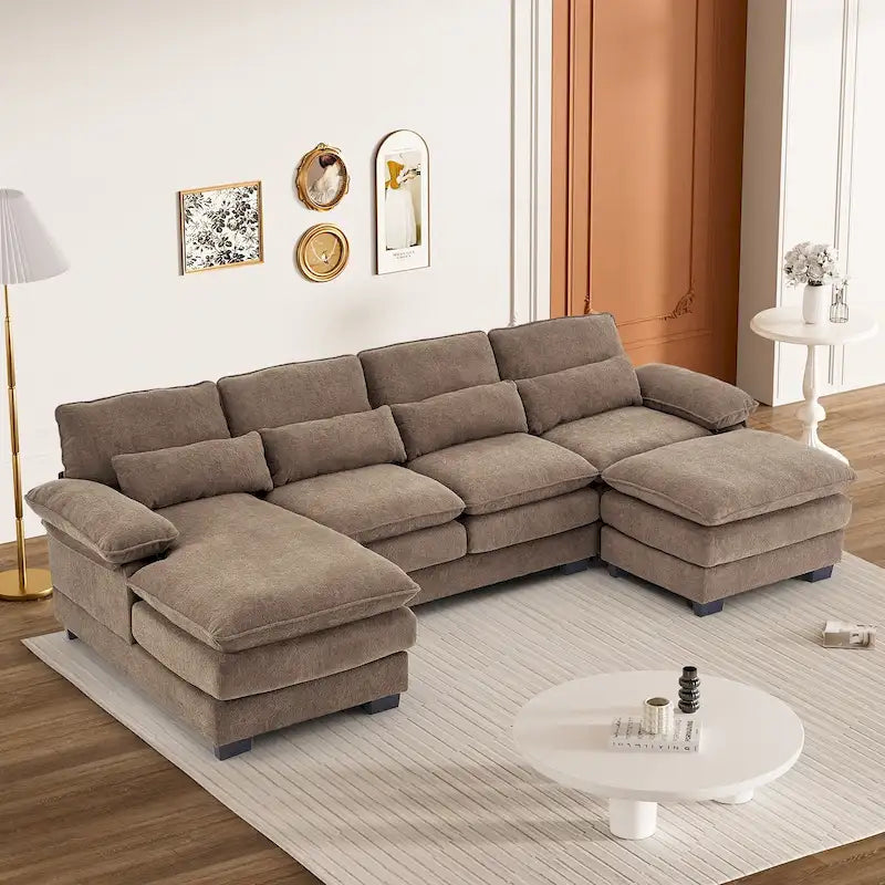 Canapé modulaire en U en tissu doux