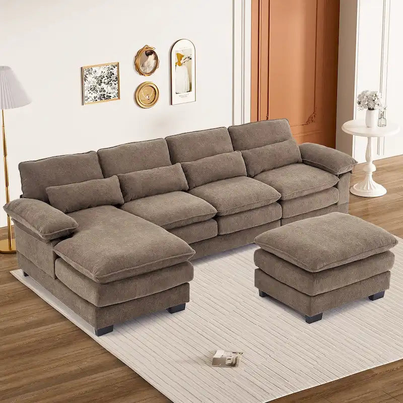 Canapé modulaire en U en tissu doux