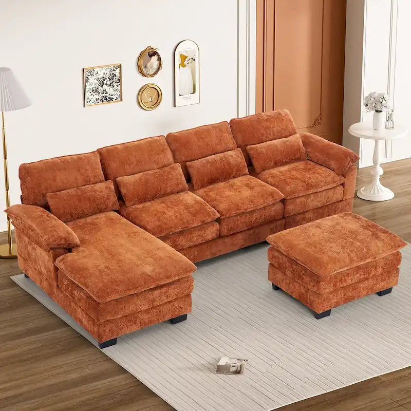 Canapé modulaire en U en tissu doux