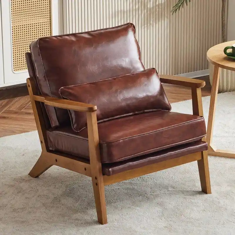 Chaise longue rembourrée en mélange de lin beige