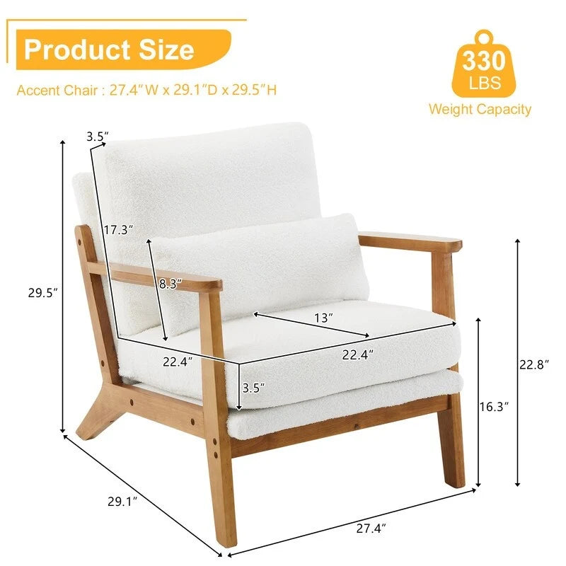 Chaise longue rembourrée en mélange de lin beige